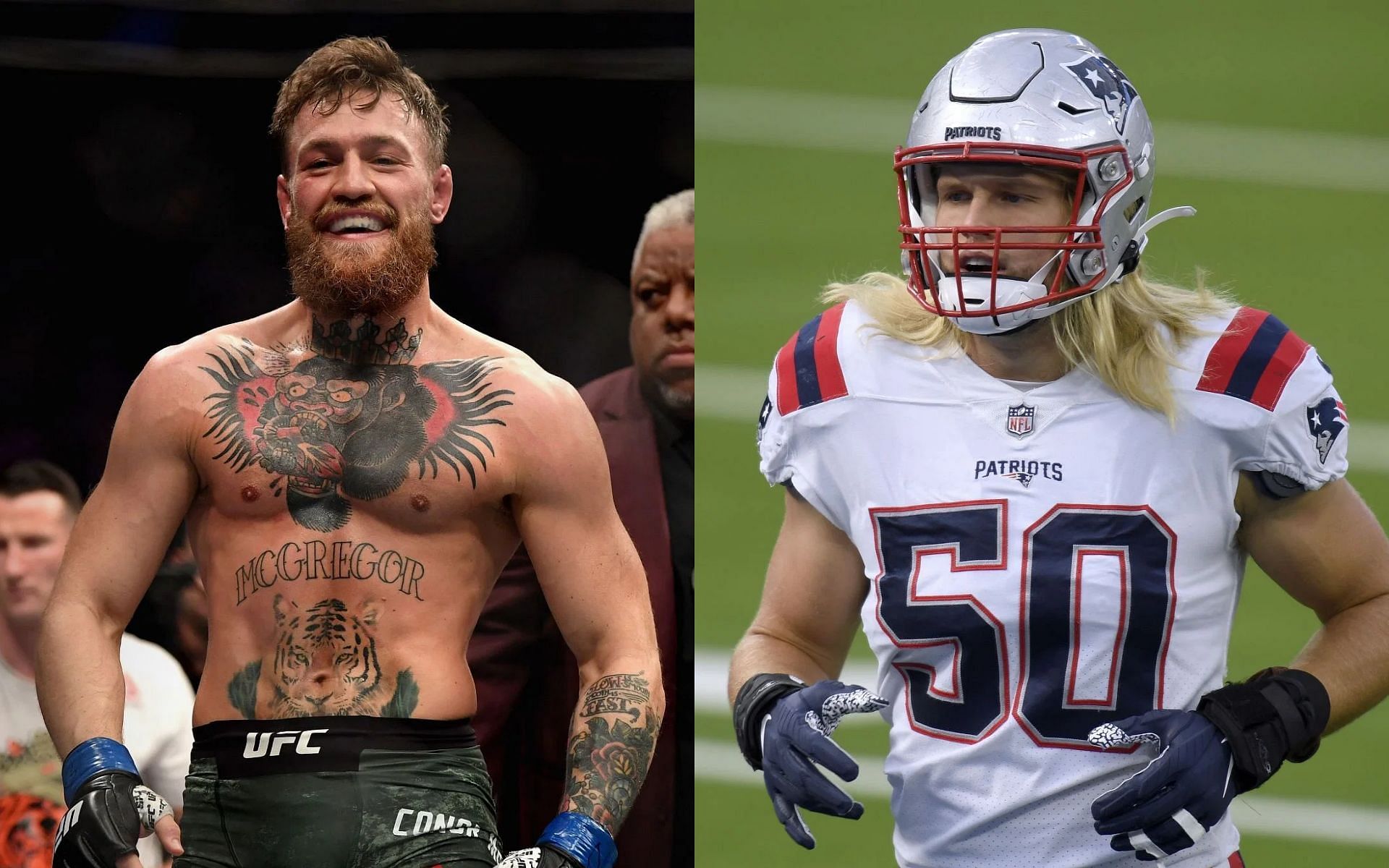 Conor McGregor (right), Chase Winovich (left)