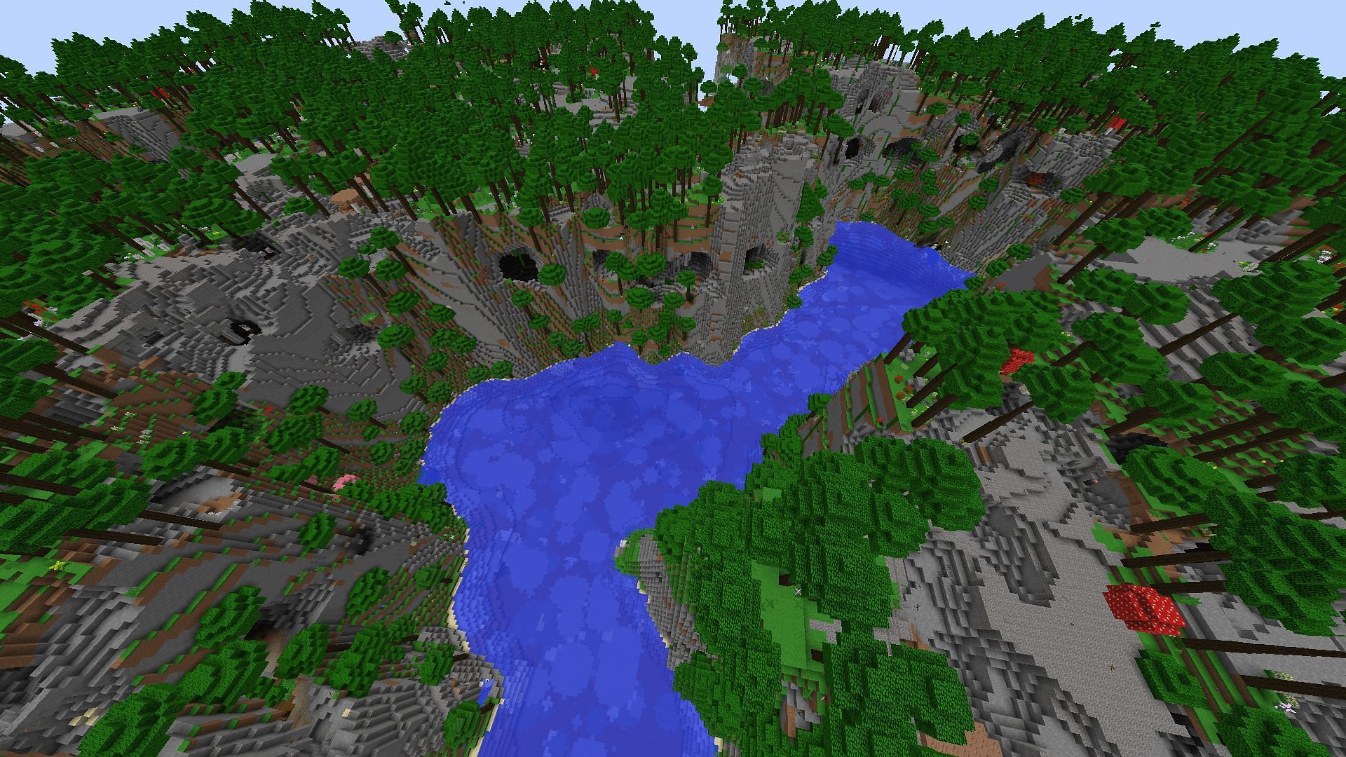 A gorgeous river biome (Image via u/TheMurlocKing97/Reddit)