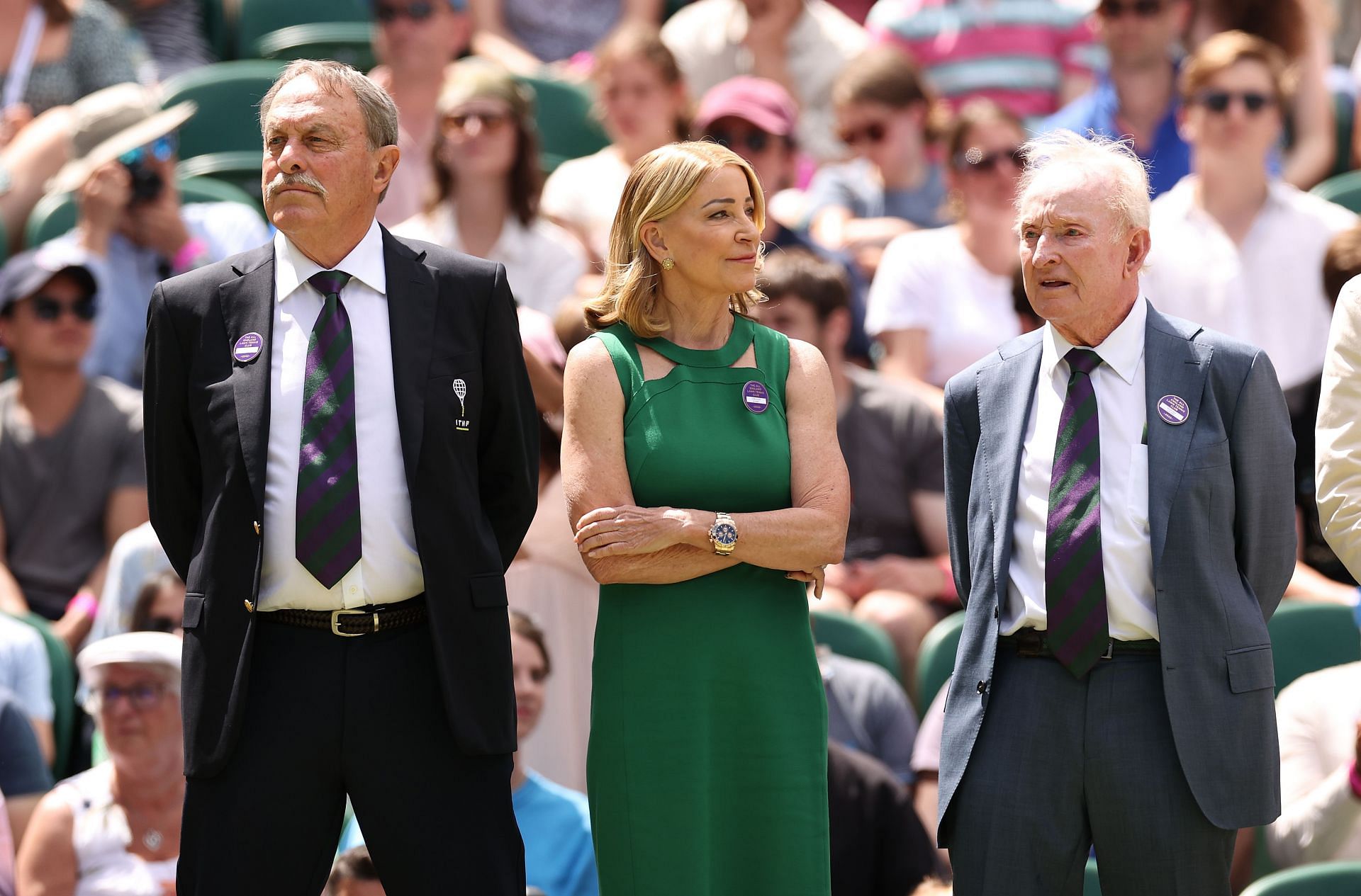 Rod Laver (far right) at the 2022 Wimbledon Championships.