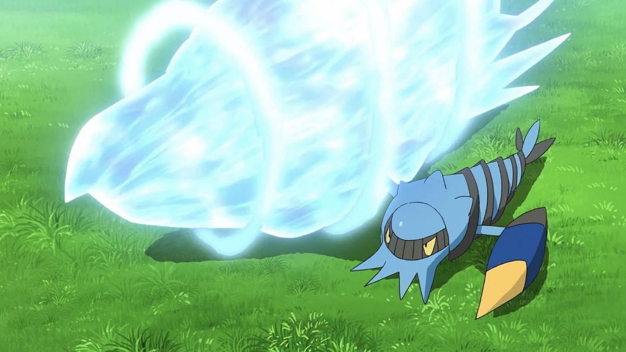 Clawitzer using Crabhammer in the anime (Image via The Pokemon Company)