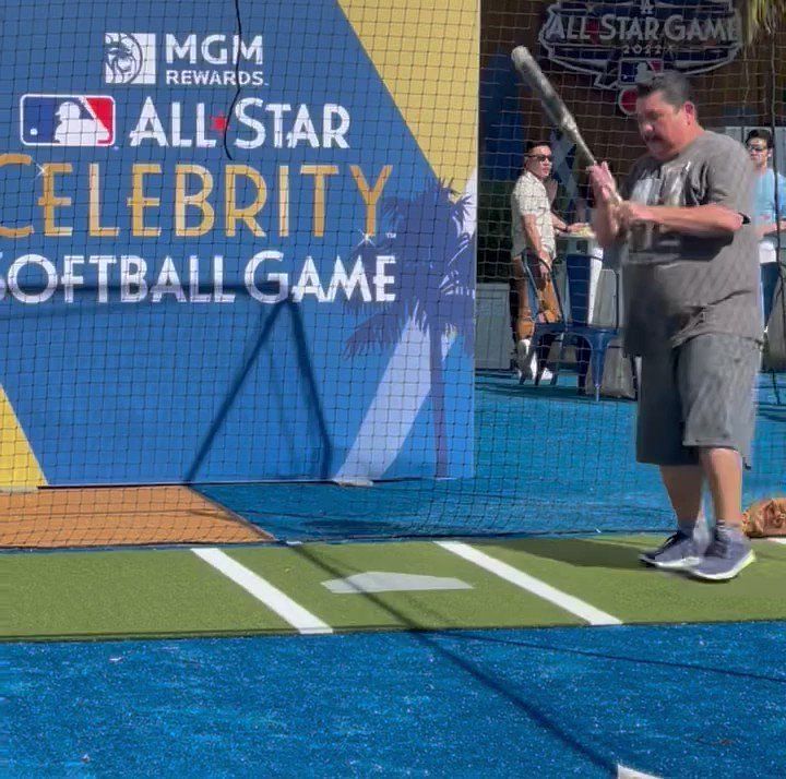 Celebrities competing in a softball game…it's called sports✨ish✨ The @