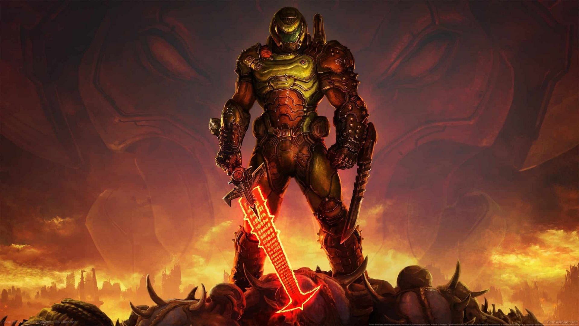 Doom Slayer&#039;s skin in Fortnite would be amazing (Image via id Software)