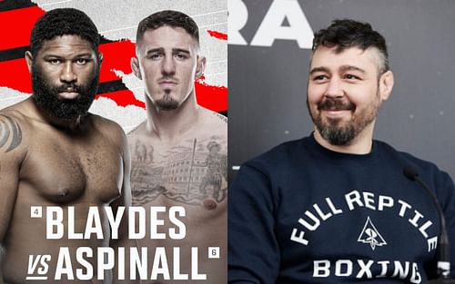 Tom Aspinall vs. Curtis Blaydes (left. Image credit: UFC on Facebook), Dan Hardy (right. Image credit: @danhardymma on Instagram)