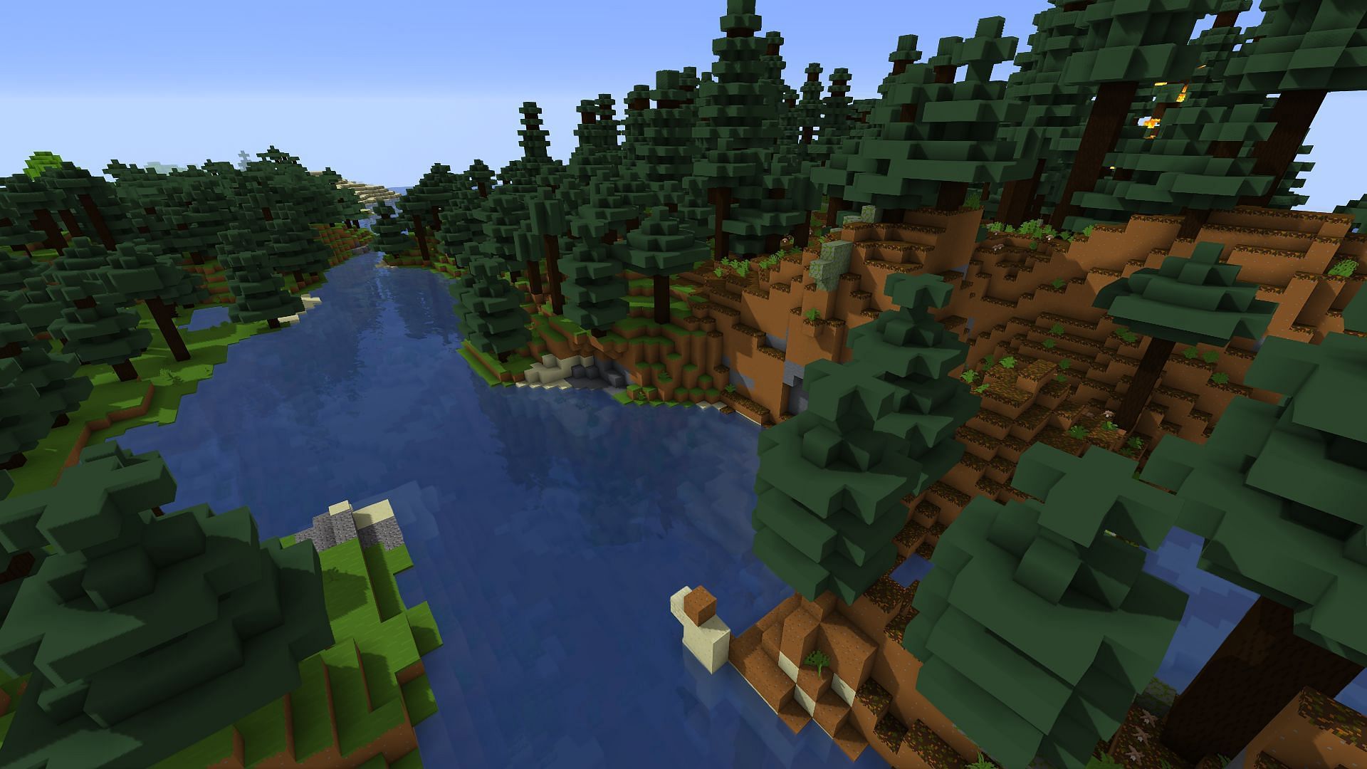 What the world looks like when using the Barebones resource pack (Image via Minecraft)