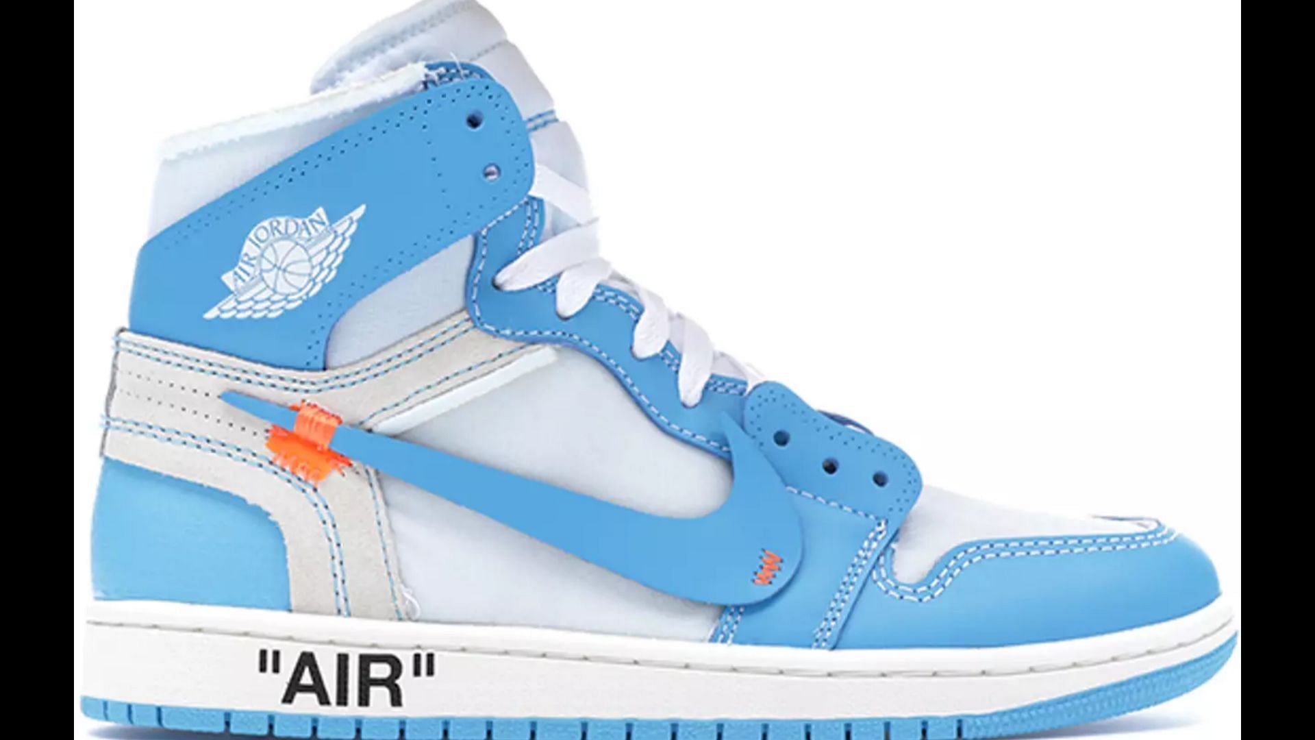 Nike x Off White Air Jordan 1 Retro High University Blue (Image via StockX)
