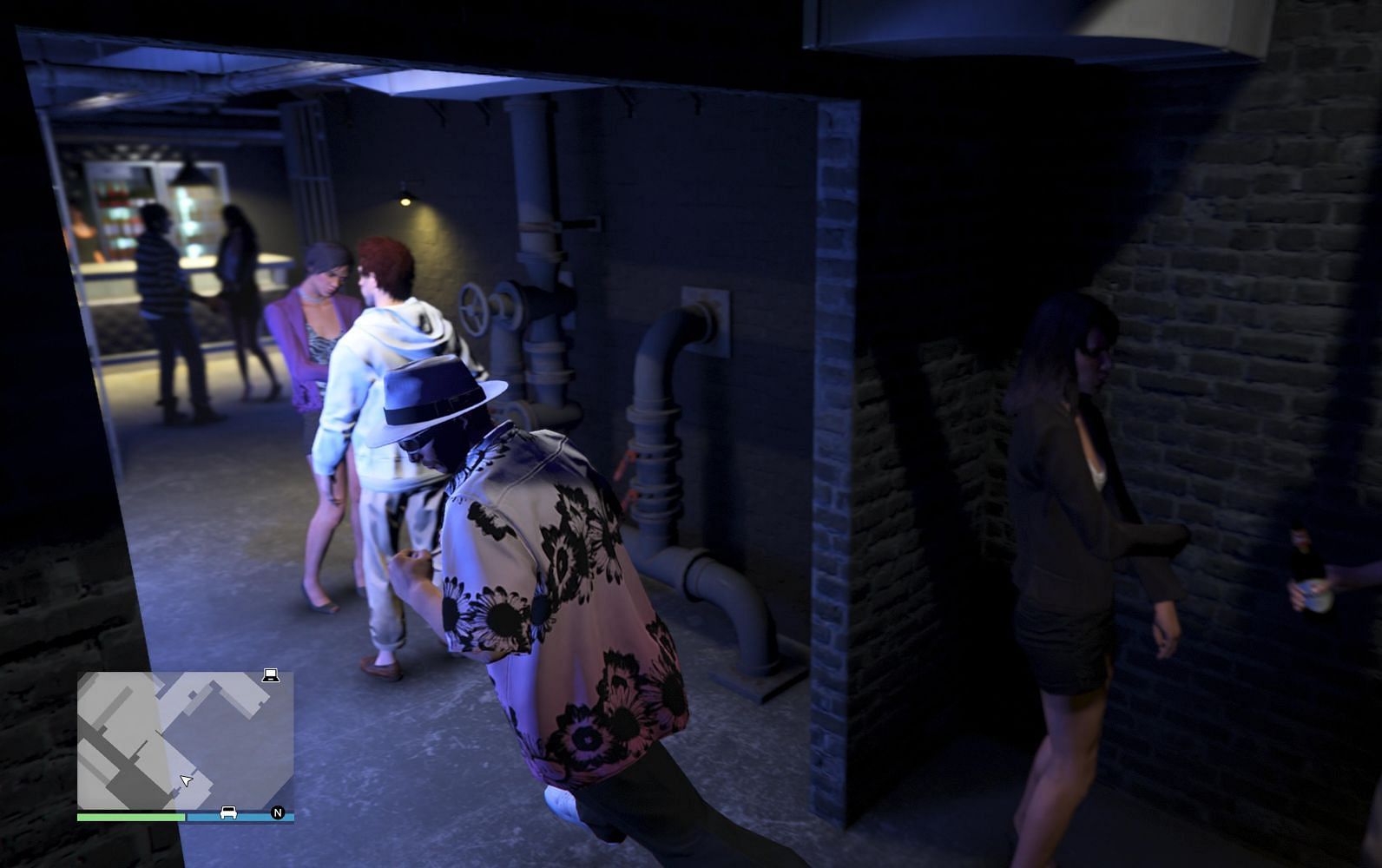 An example of a player jogging in a Nightclub (Image via Rockstar Games)