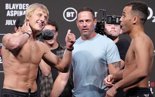 Paddy Pimblett (left) and Jordan Leavitt (right) (Image via Twitter/@UFC_Europe)