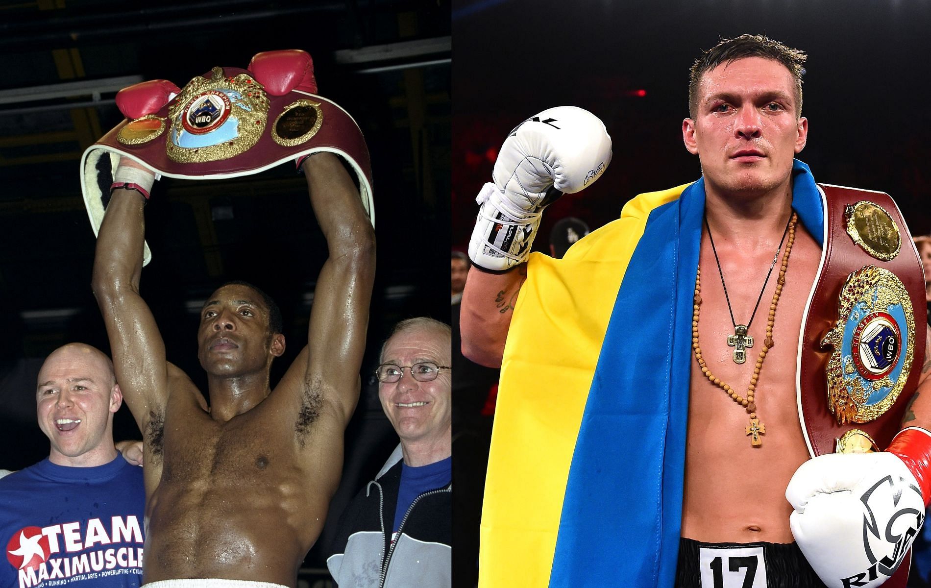 Johnny Nelson (left) Oleksandr Usyk (right)