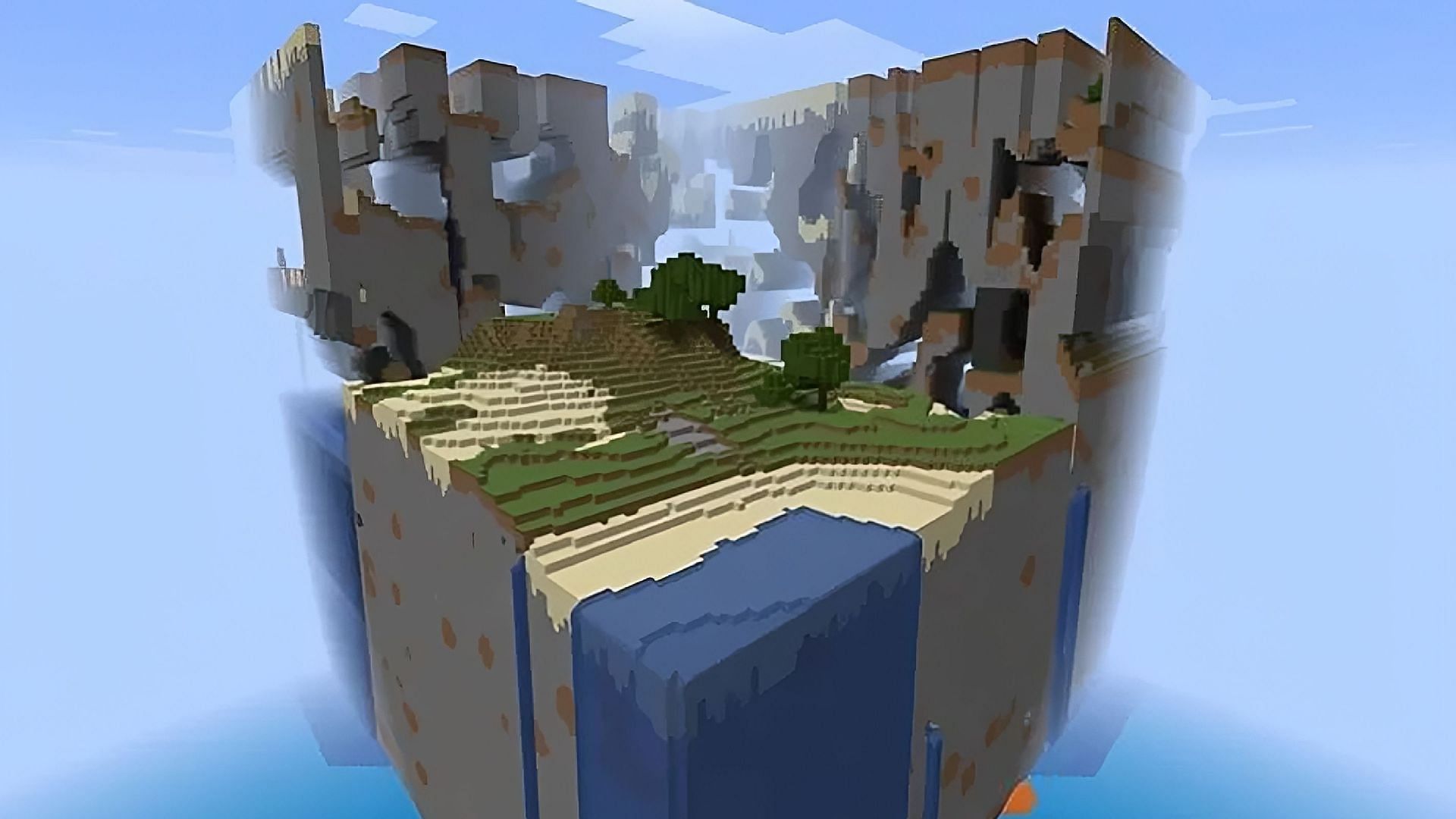 Streamer clips through Minecraft terrain after reaching the edge of the map (Image via Planet Minecraft)