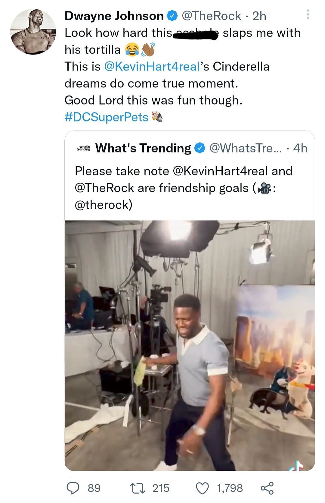 The Rock&#039;s response to Kevin Hart