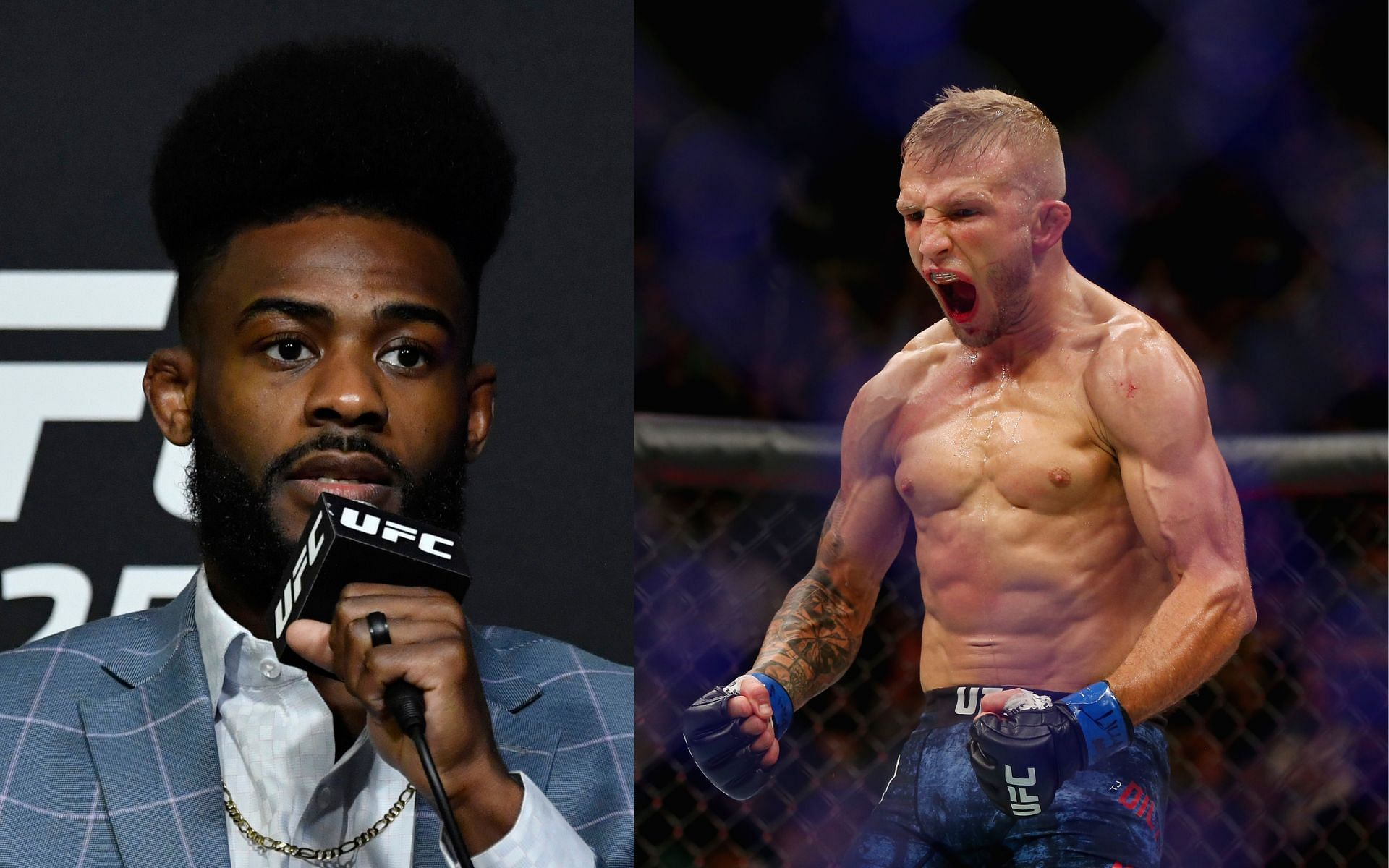 Aljamain Sterling (left) took more shots at T.J. Dillashaw (right) ahead of their upcoming bantamweight clash at UFC 280