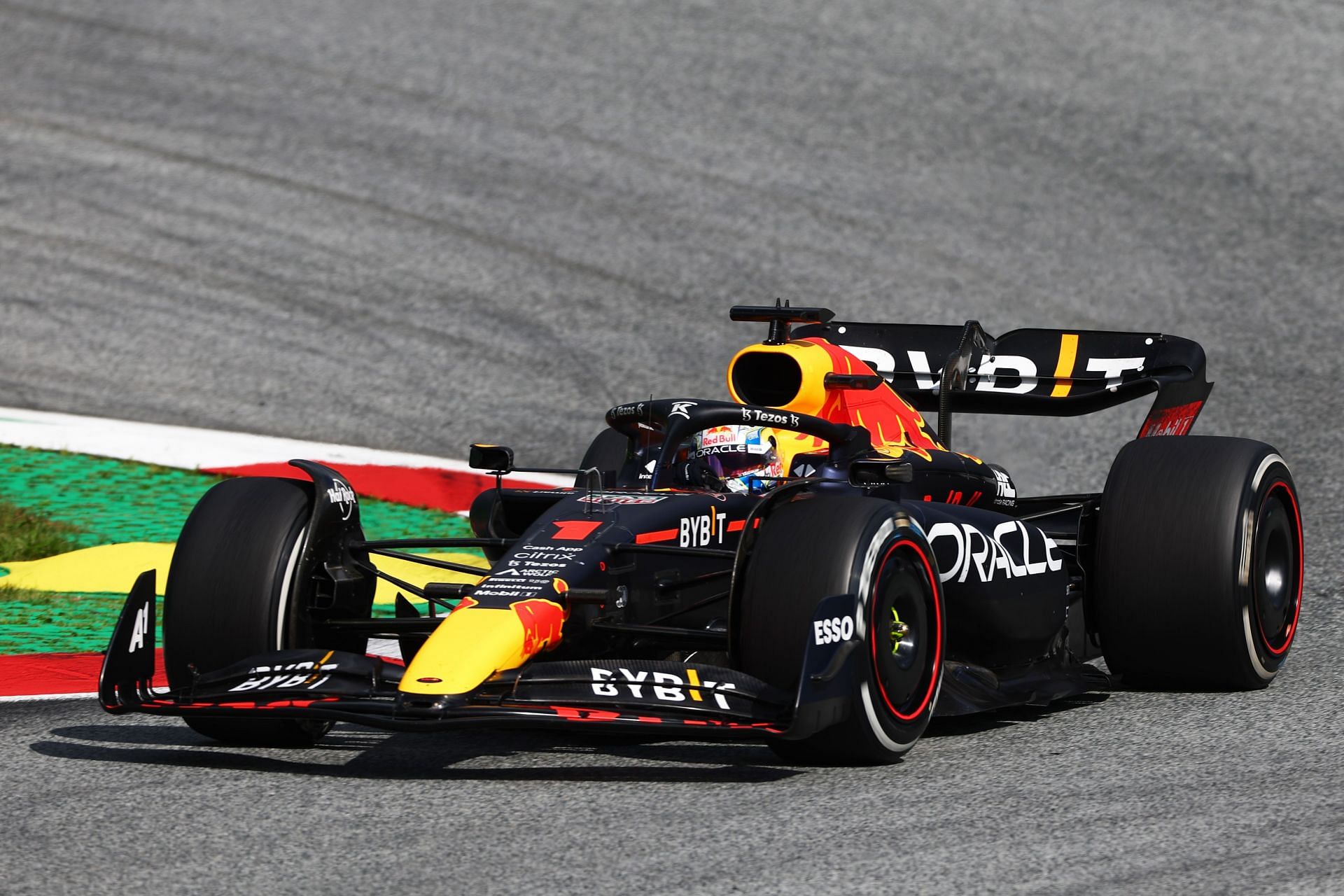 Red Bull driver Max Verstappen in action during the 2022 F1 Austrian GP.(Photo by Bryn Lennon/Getty Images)