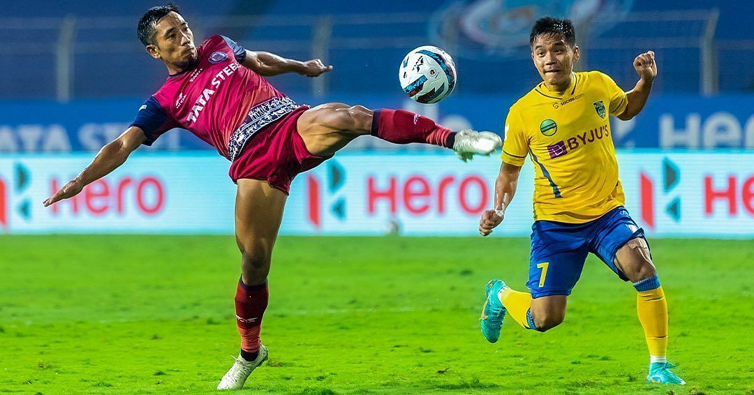 Jamshedpur FC&#039;s Ricky Lallawmawma in action against Kerala Blasters FC in ISL 2021-22. (Image Courtesy: Ricky Lallawmawma Instagram)