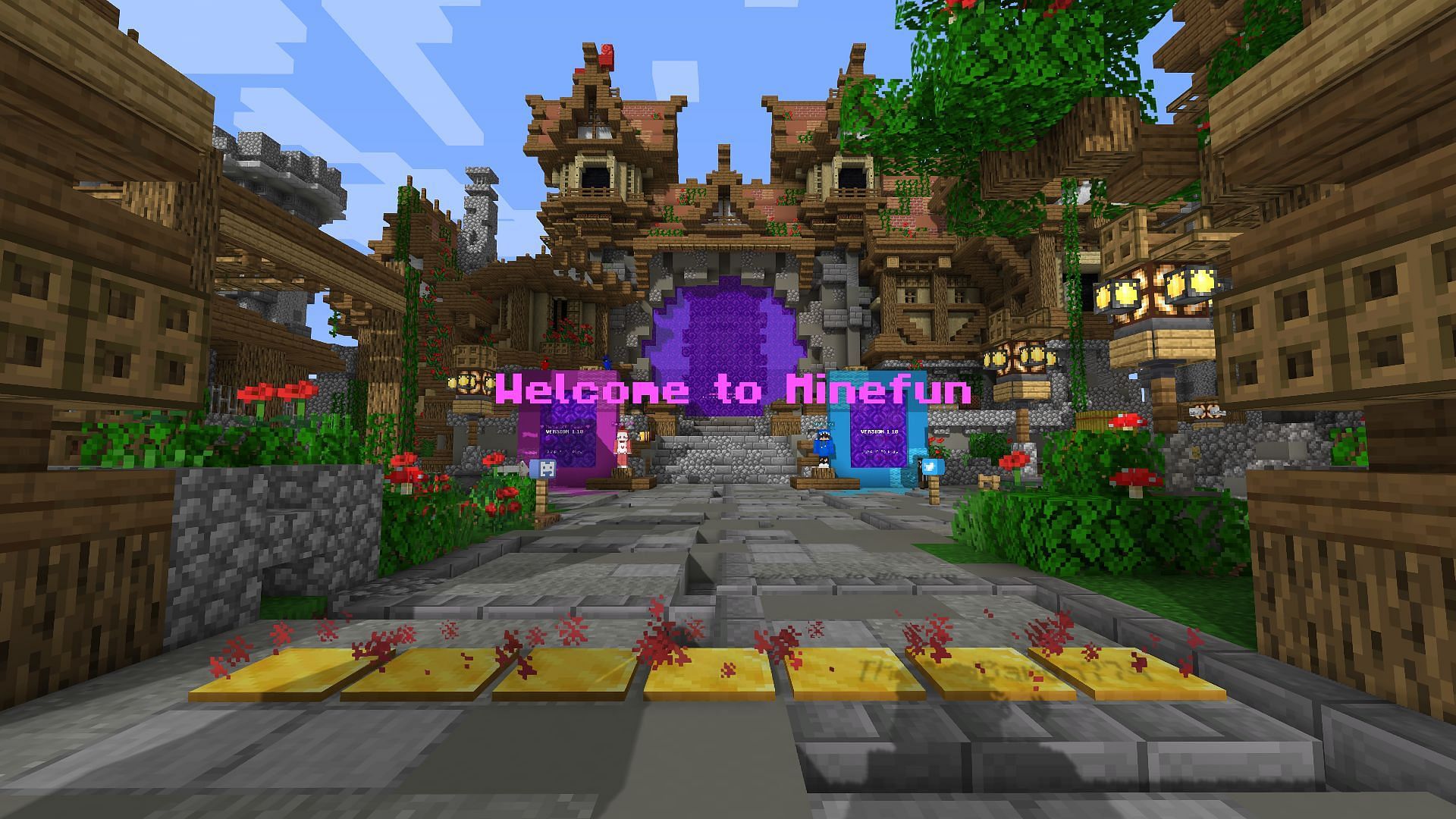 The MineVille spawn area (Image via Minecraft)