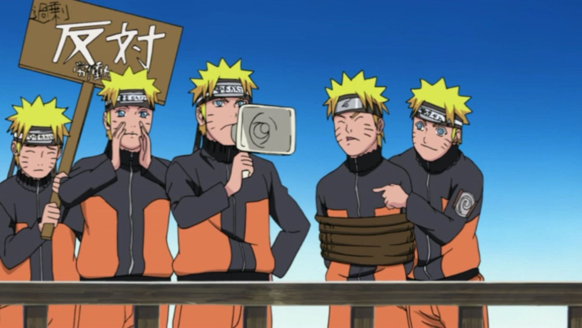 Naruto with his Shadow Clones as seen in the anime Naruto (Image via Studio Pierrot/Viz Media)