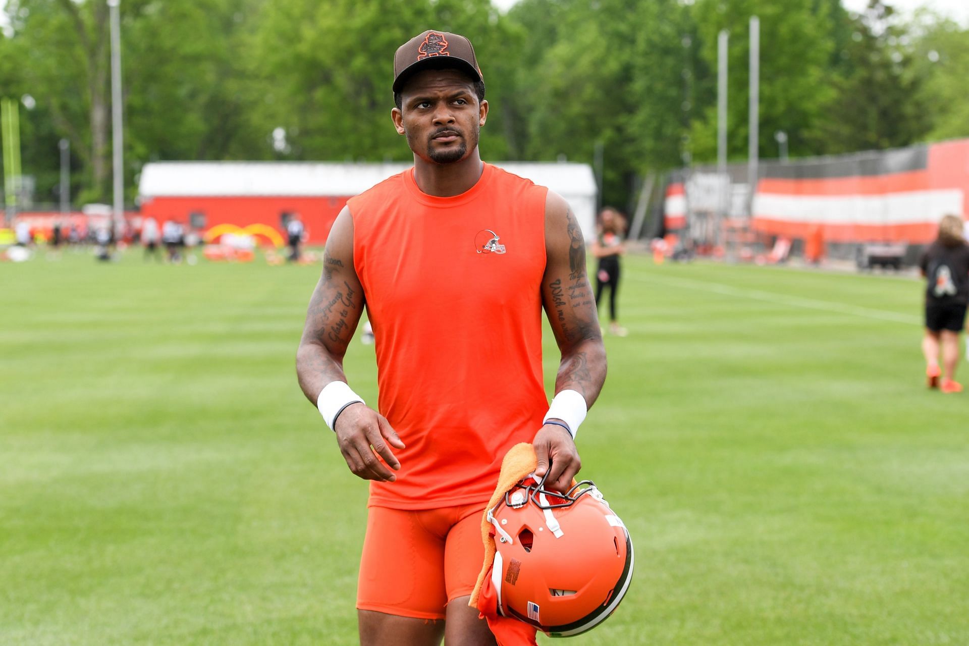 Deshaun Watson pictured during a Cleveland Browns offseason workout.