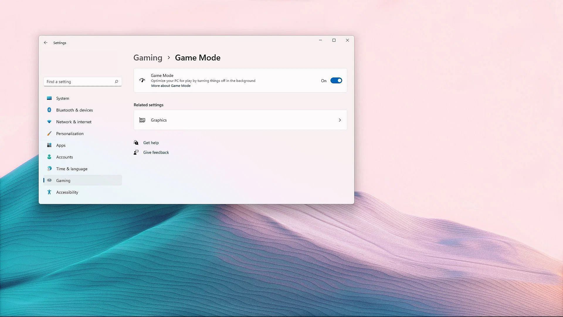 Windows&#039; in-built Game Mode (Image via Sportskeeda)