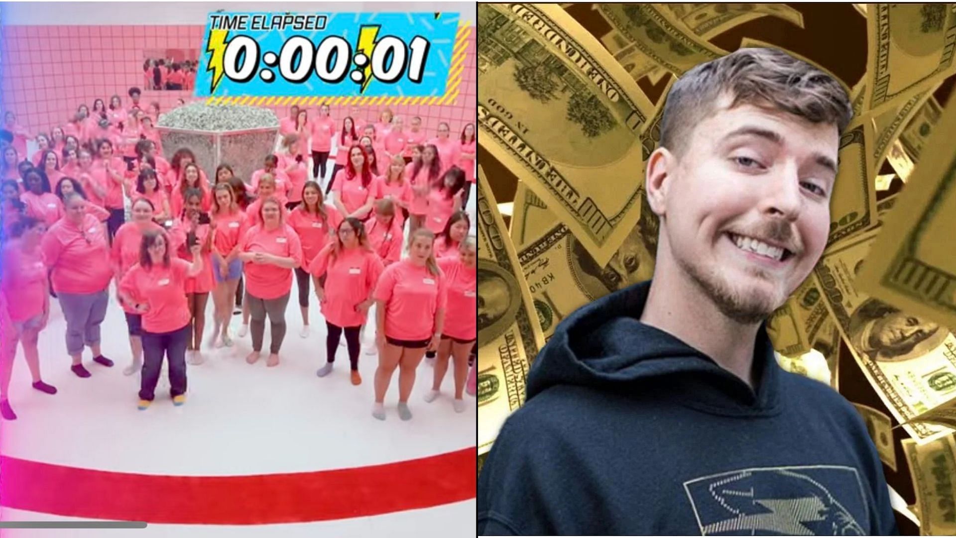 Jimmy pits 100 boys and girls against each other in the latest video (Image via MrBeast/YouTube)
