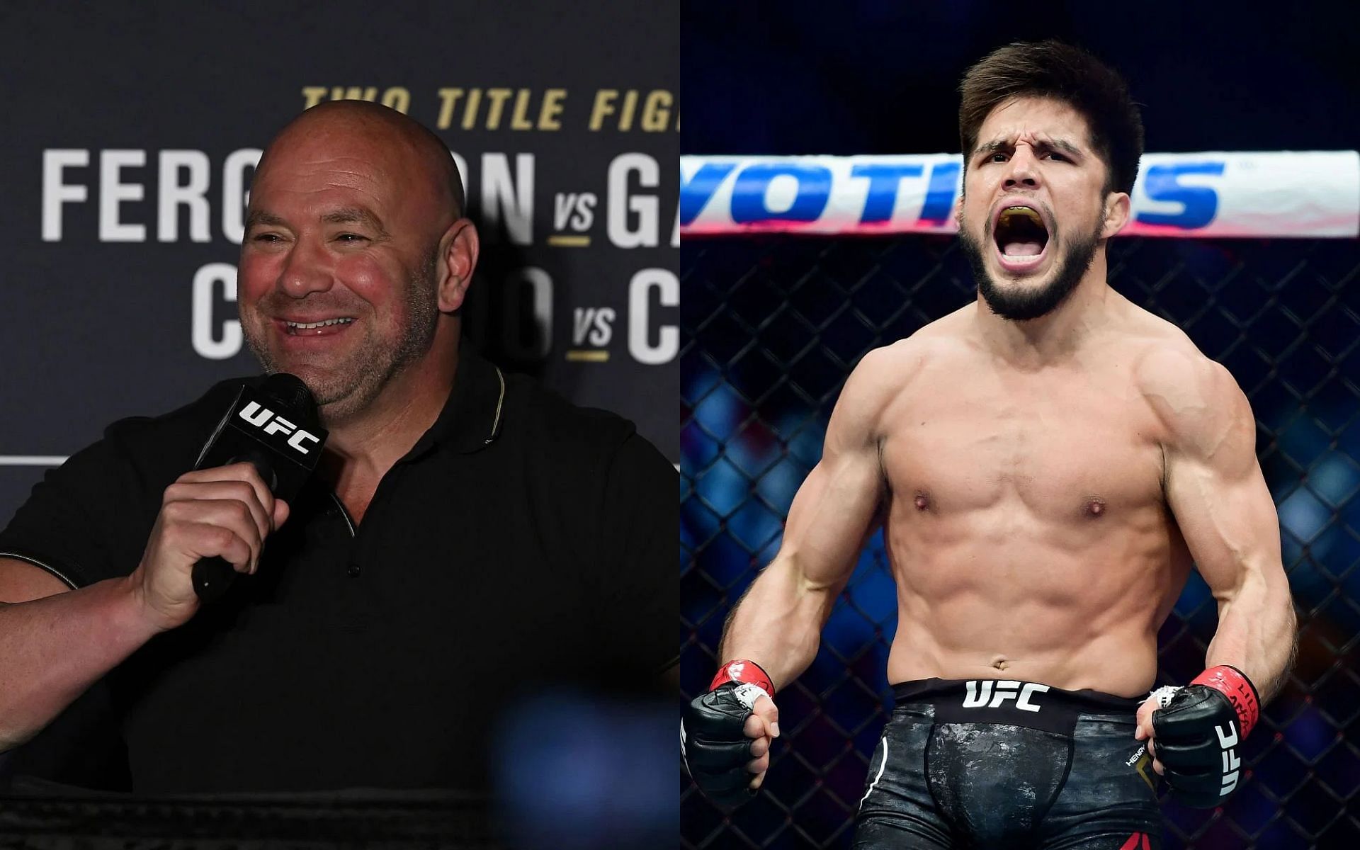 Dana White (L) and Henry Cejudo (R)