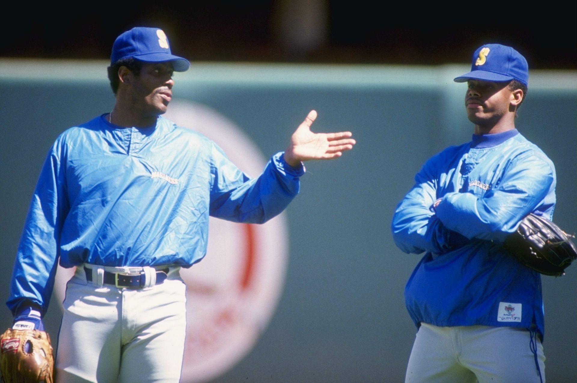 Ken Griffey Sr. and Ken Griffey Jr. playing for the Seattle Mariners