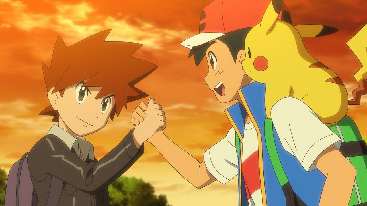 Ash and Gary in the anime (Image via The Pokemon Company)