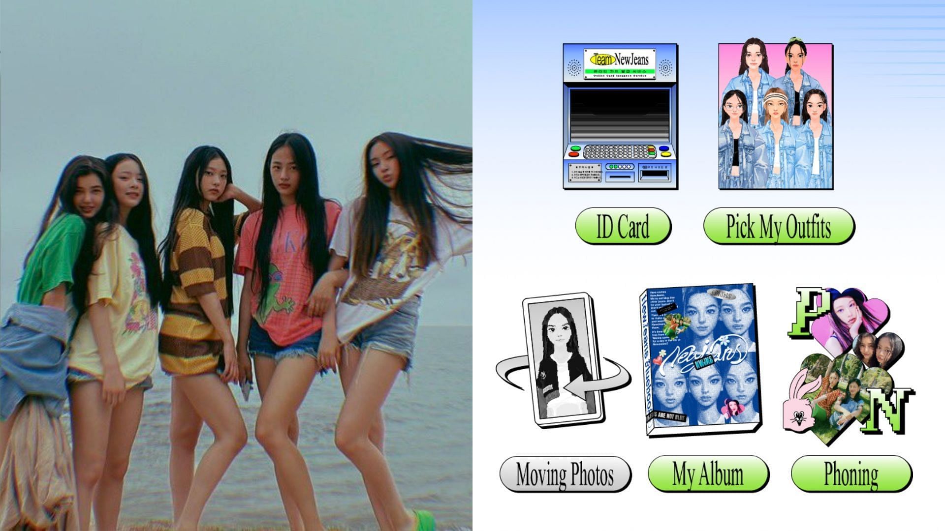 Rookie girl group NewJeans&#039; new app Phoning takes over Twitter (Image via Twitter/jentle90s and Phoning)