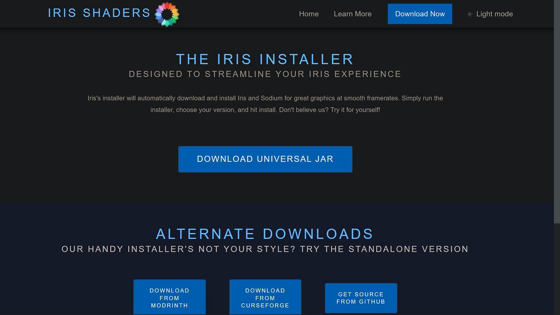 Iris installer for Minecraft 1.19 update (Image via Sportskeeda)