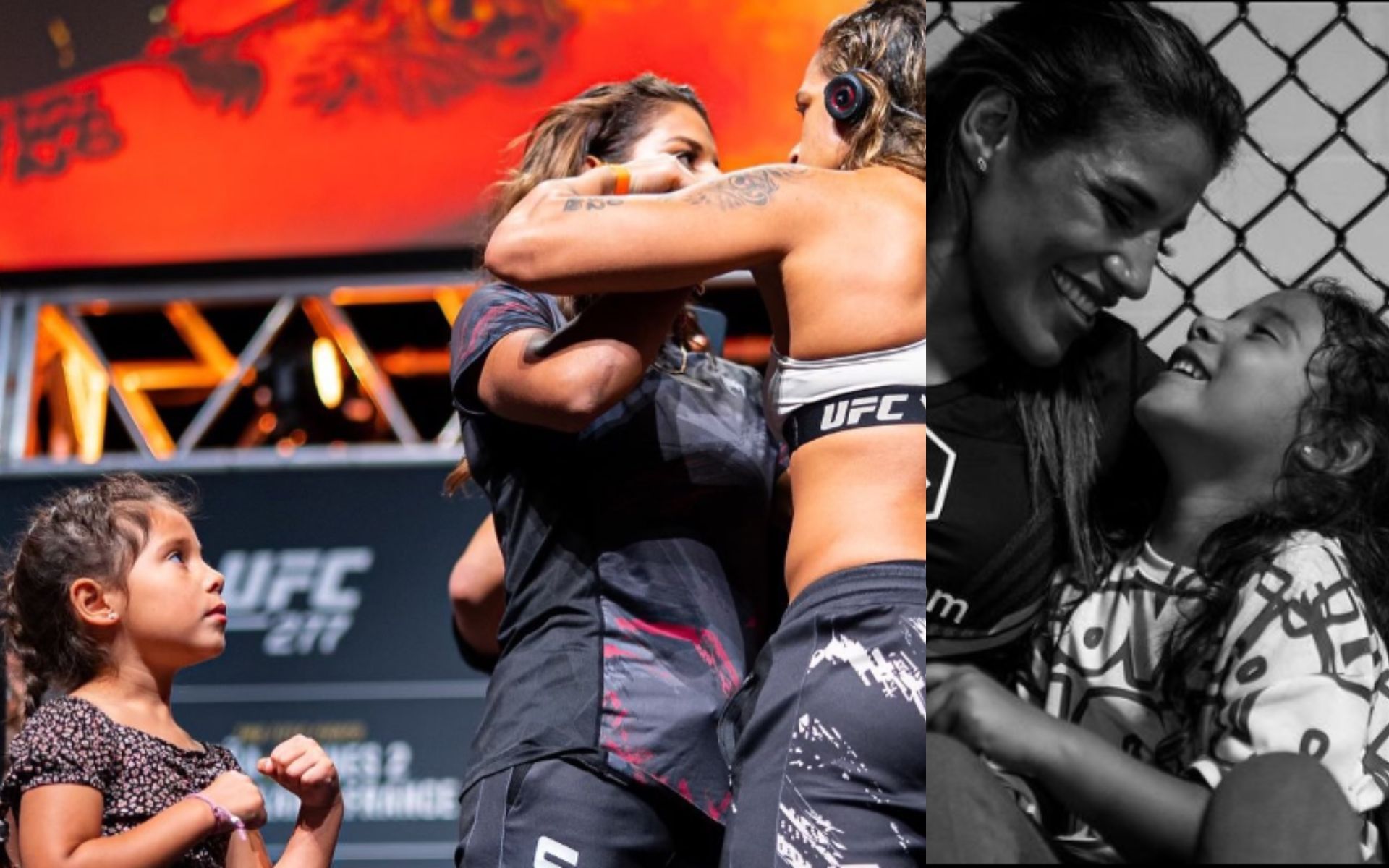 Isabella Cruz looks on as her mother faces off with Amanda Nunes [Images via @venezuelanvixen on Instagram]