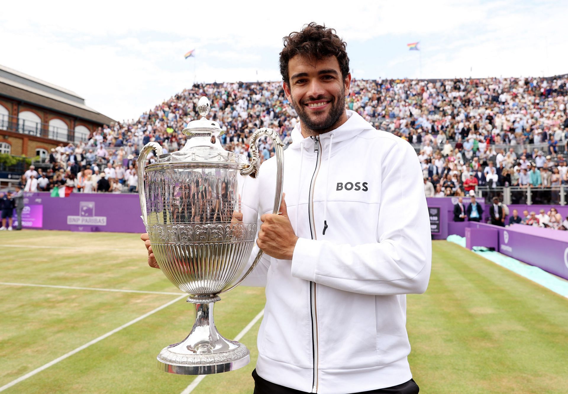 Matteo Berrettini after winning the 2022 Cinch Championships.