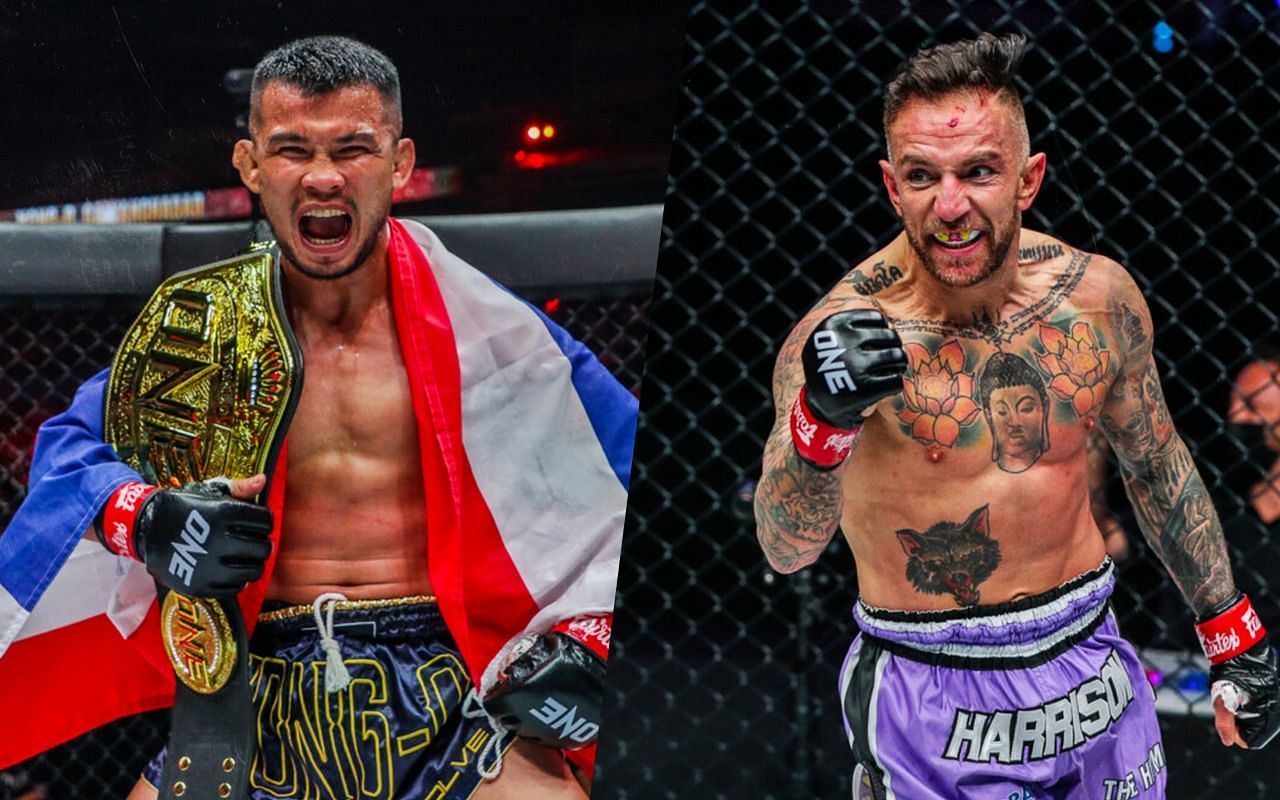[Photo Credit: ONE Championship] Nong-O Gaiyanghadao and Liam Harrison