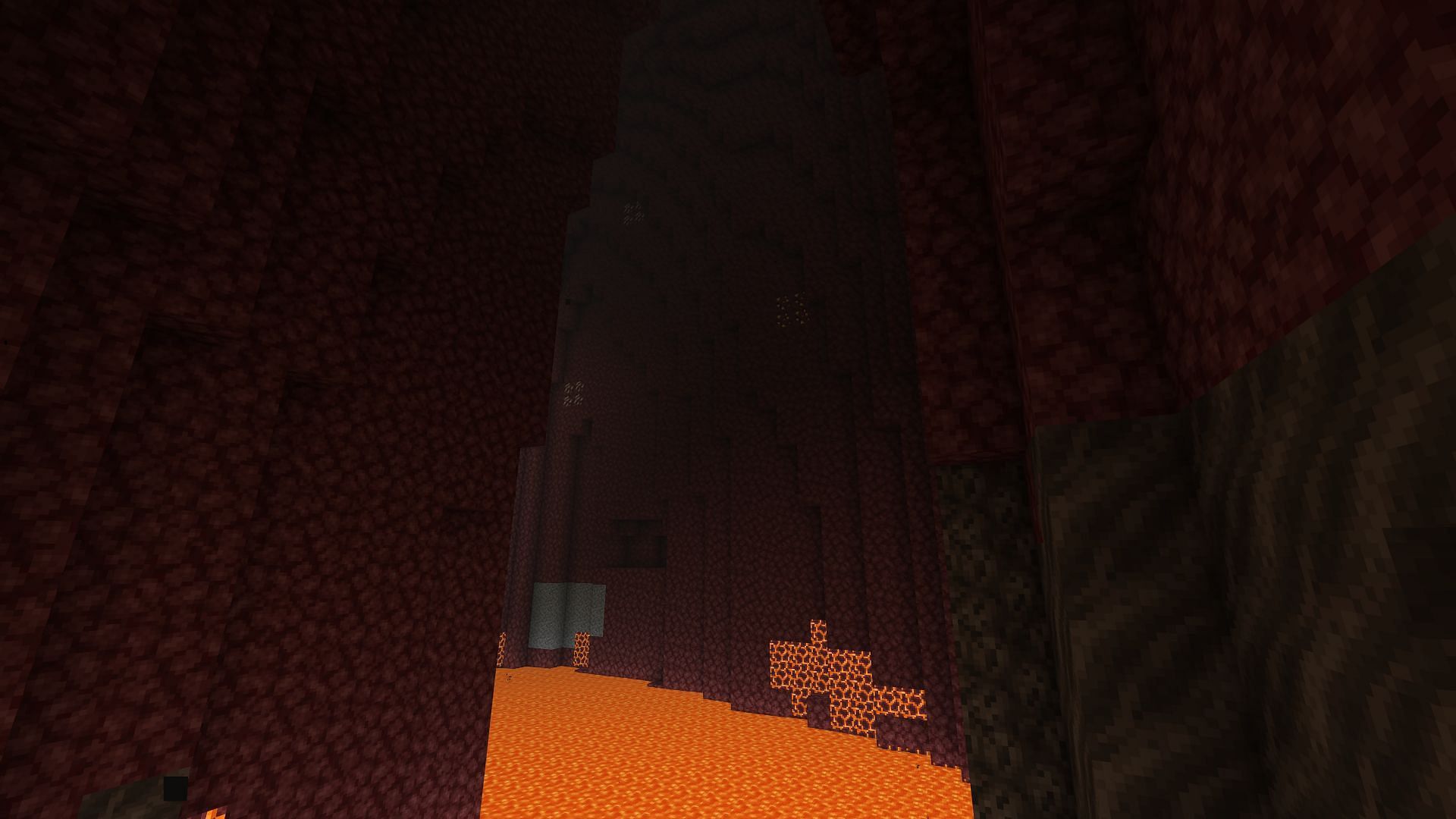 An example of the large amount of area in the Nether made up of netherrack (Image via Minecraft)