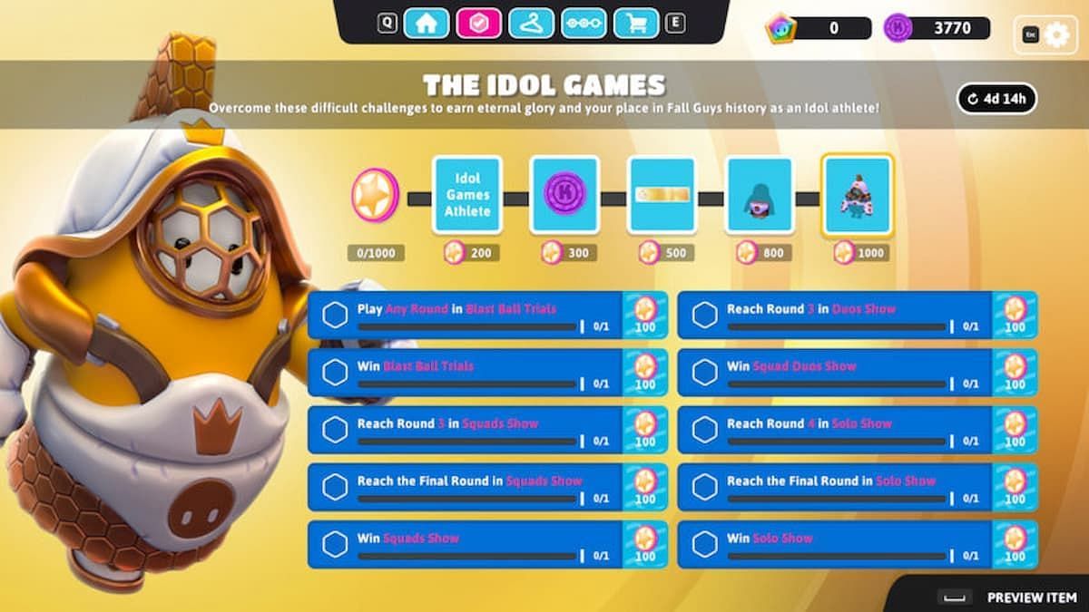 A look at all of the challenges that can be completed during the Idol Games (Image via Mediatonic)