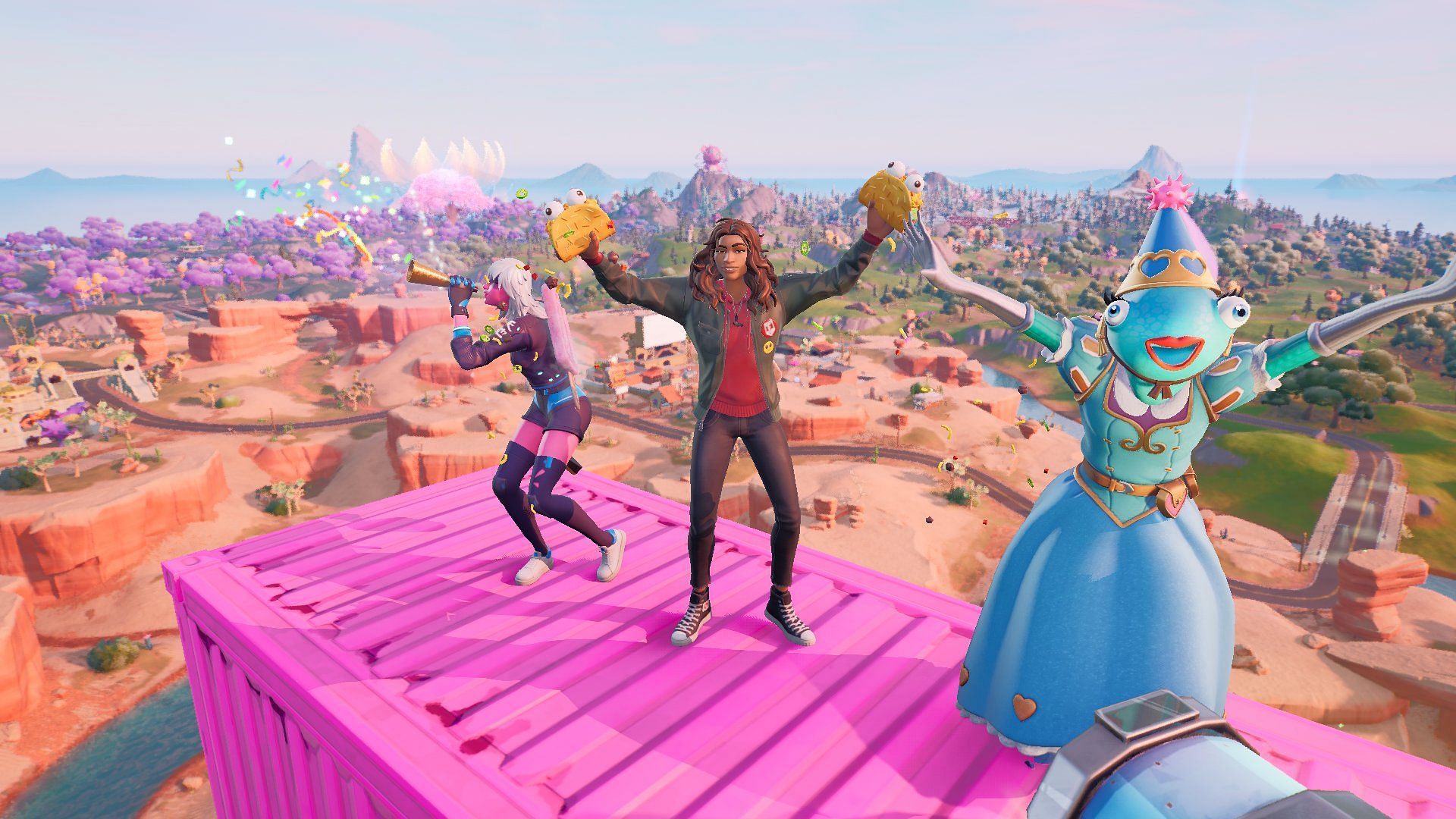 It&#039;s time to celebrate because the Fortnite update v21.20 is nearly here (Image via uono_tami/Twitter)