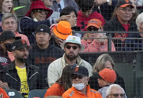 Klay Thompson (C) of the NBA Golden State Warriors during a game at Oracle Park