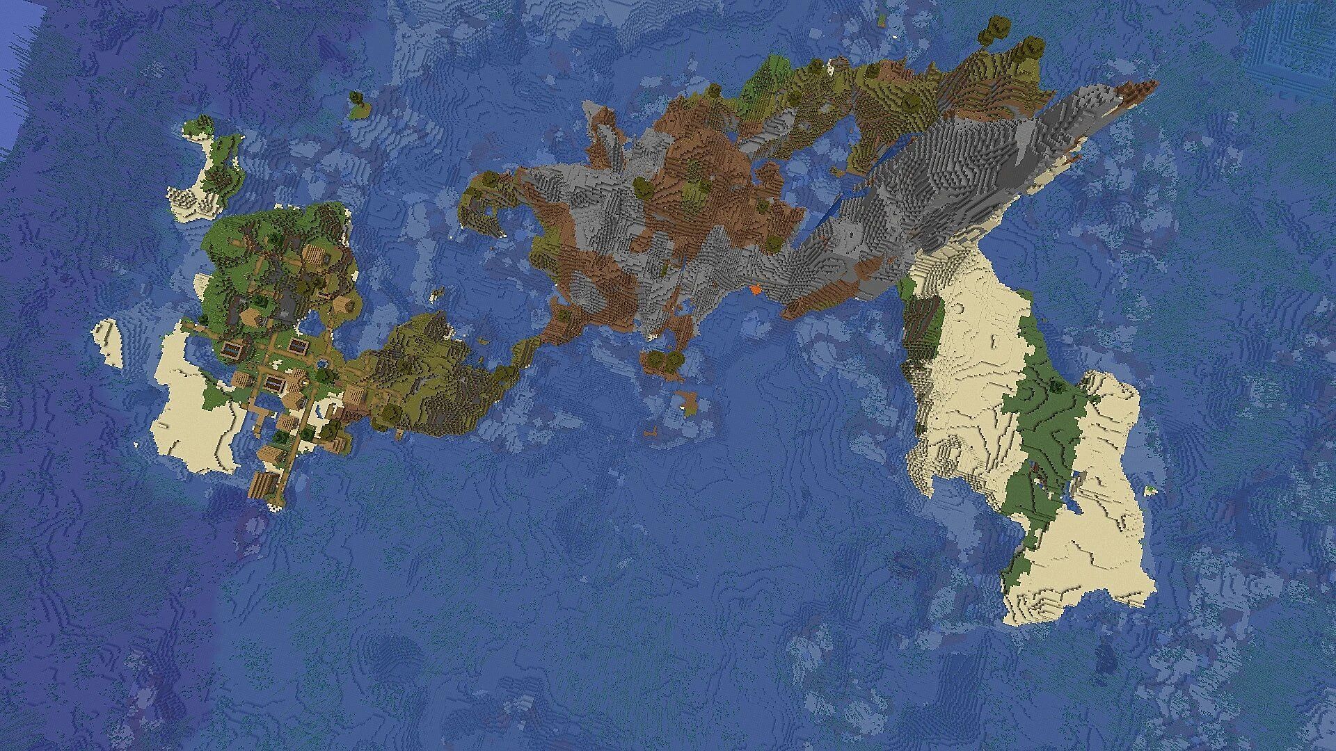 This survival island seed should prove to have intense PvP combat (Image via u/manngamania/Reddit)