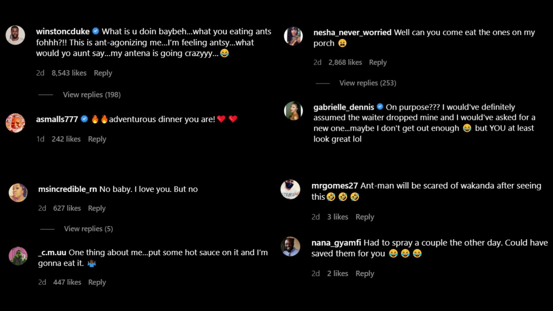 Followers&#039; comments on Lupita Nyong&#039;o&#039;s video (Image via @lupitanyongo/Instagram)