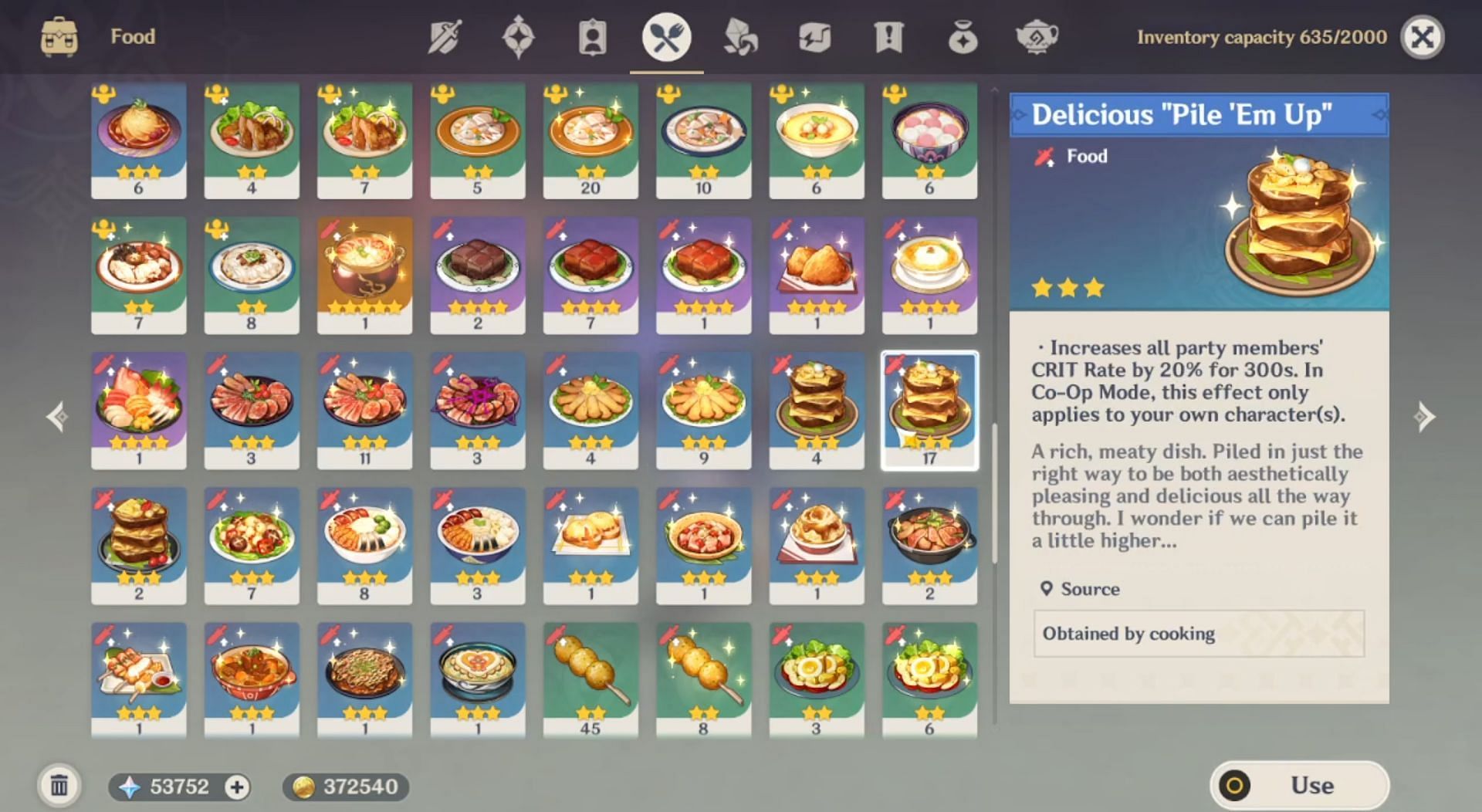 Consume food that increases Crit Rate and attacks (Image via HoYoverse)