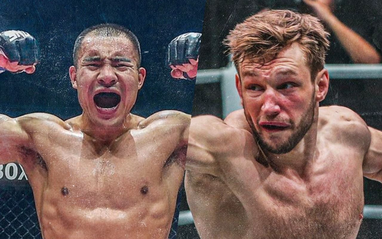 Reinier de Ridder (right) faced Fan Rong (left) back in 2019. (Images courtesy of ONE Championship)