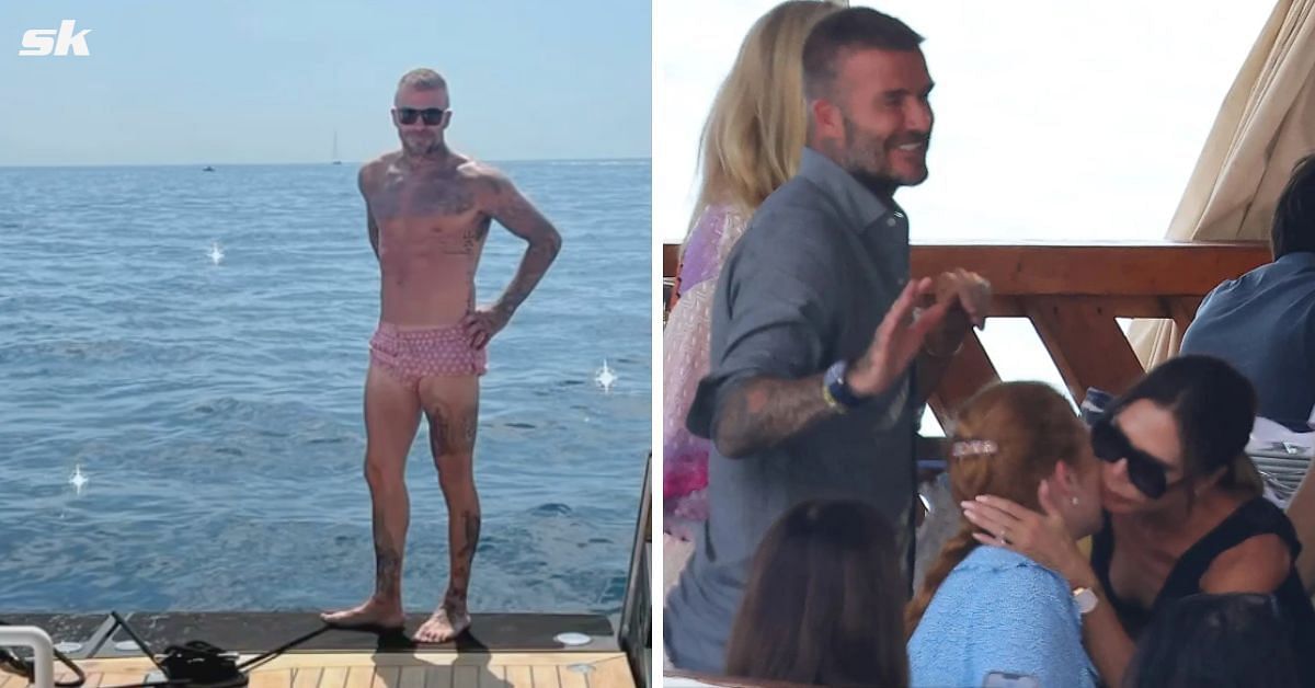 David Beckham is spending his holidays with his family in Italy. (Credit: Rex)