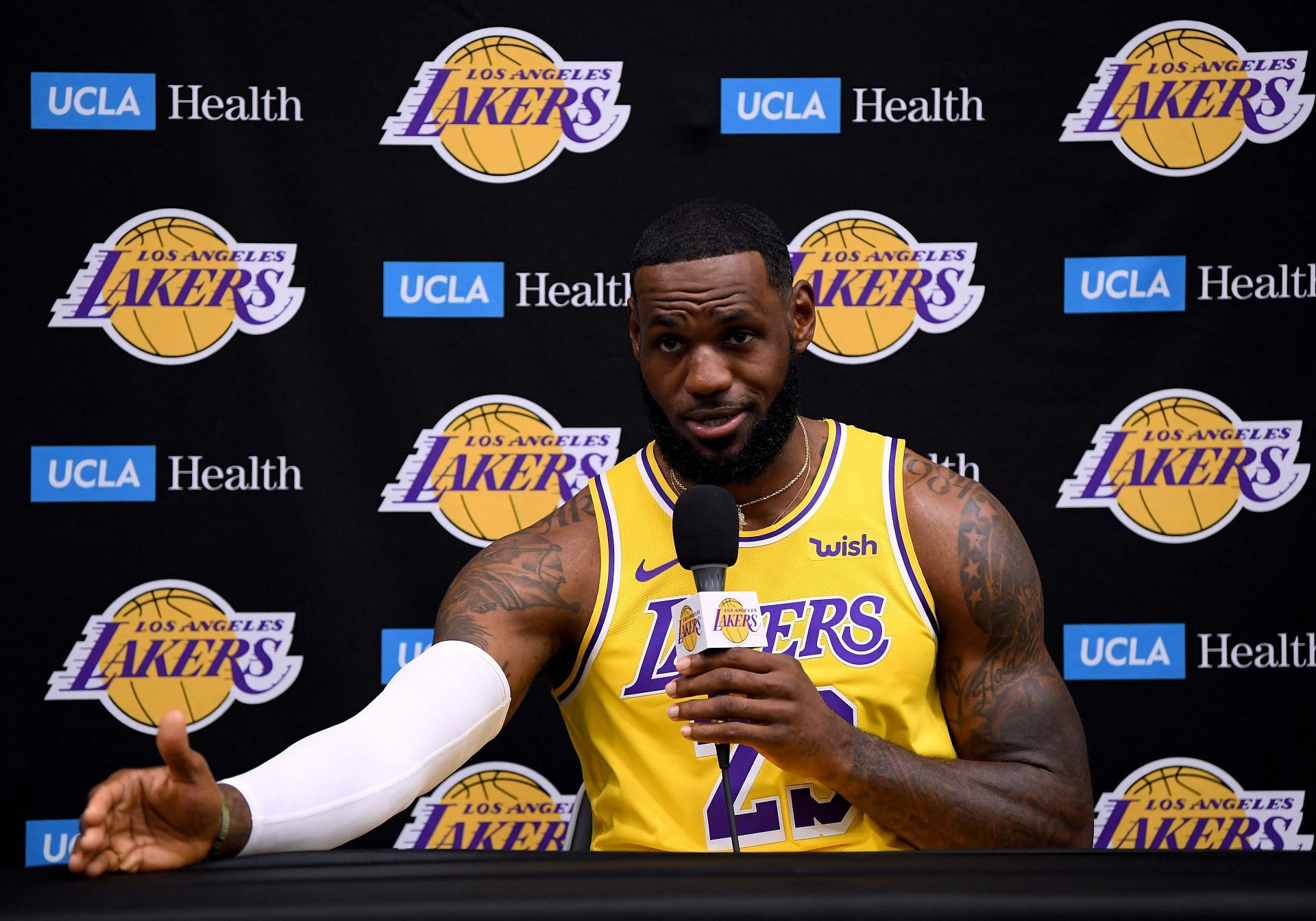 LeBron James at Los Angeles Lakers Media Day