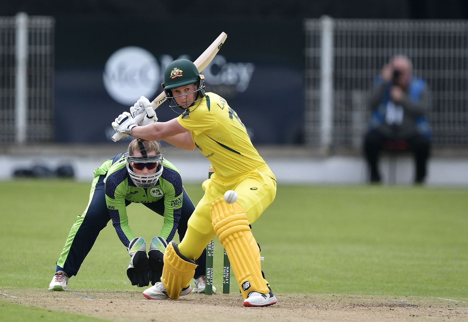 Meg Lanning, in action against Ireland Women in the T20I Tri-Series