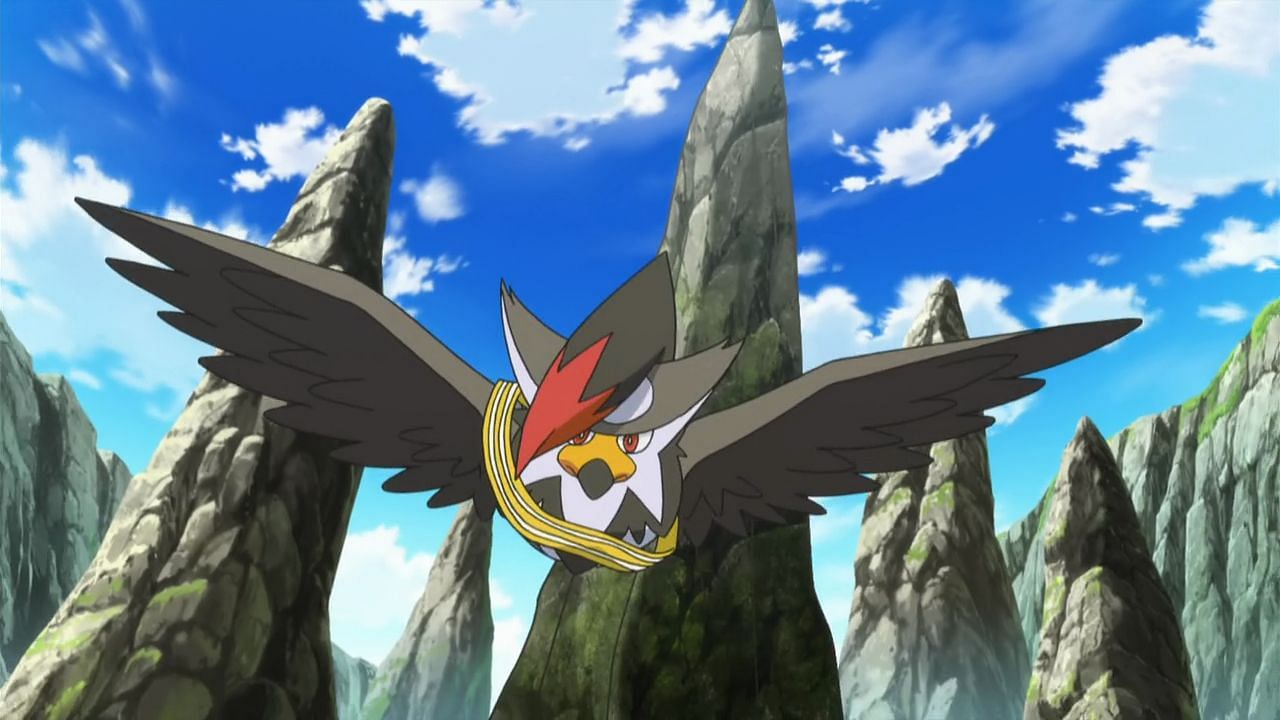 Staraptor as it appears in the anime (Image via The Pokemon Company)