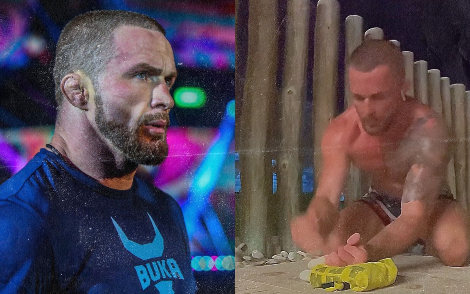 Former middleweight world champion Vitaly Bigdash crushing stones with his bare hands [Credit: ONE Championship]