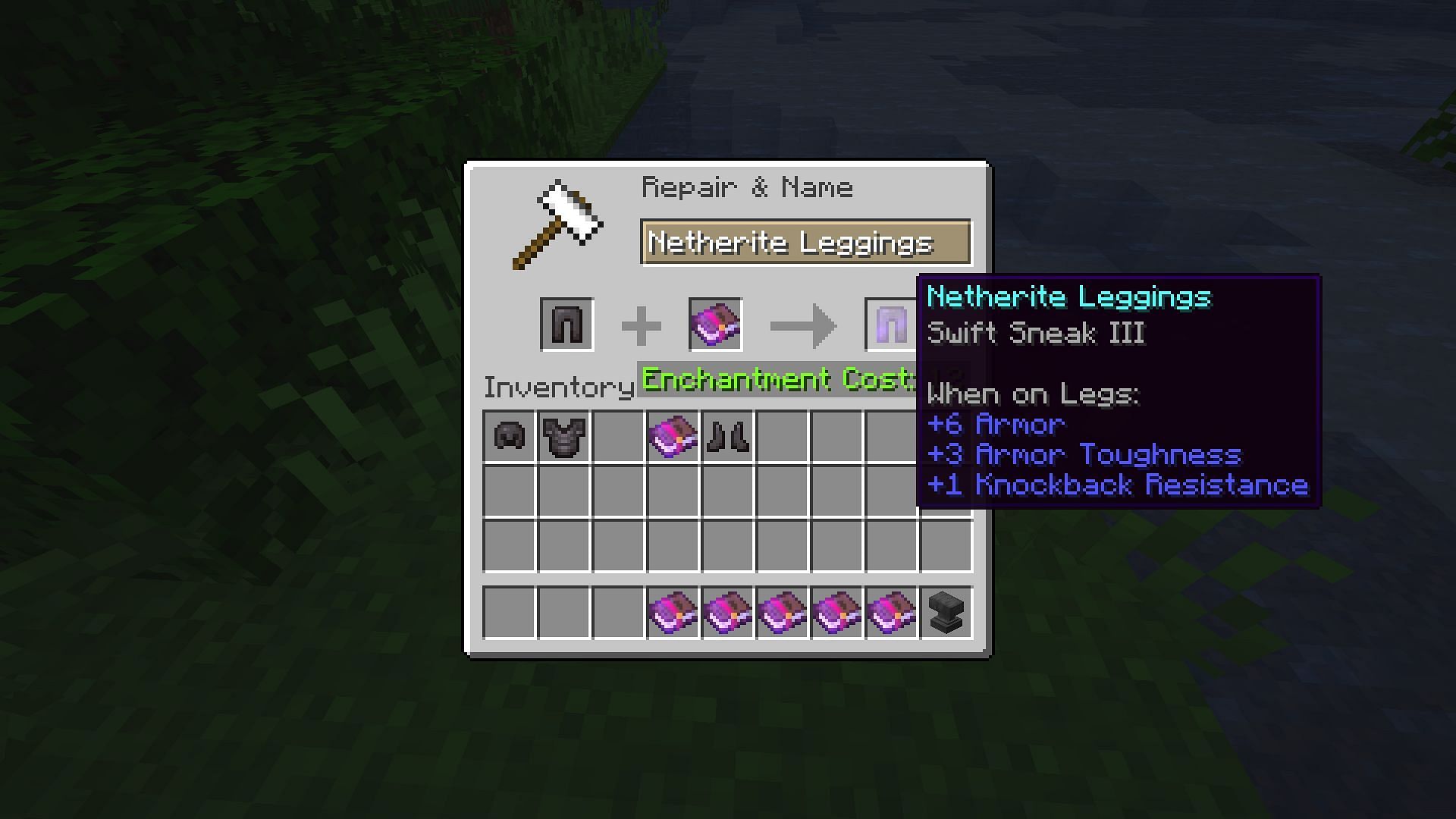 The Swift Sneak enchantment in Minecraft (Image via Mojang)