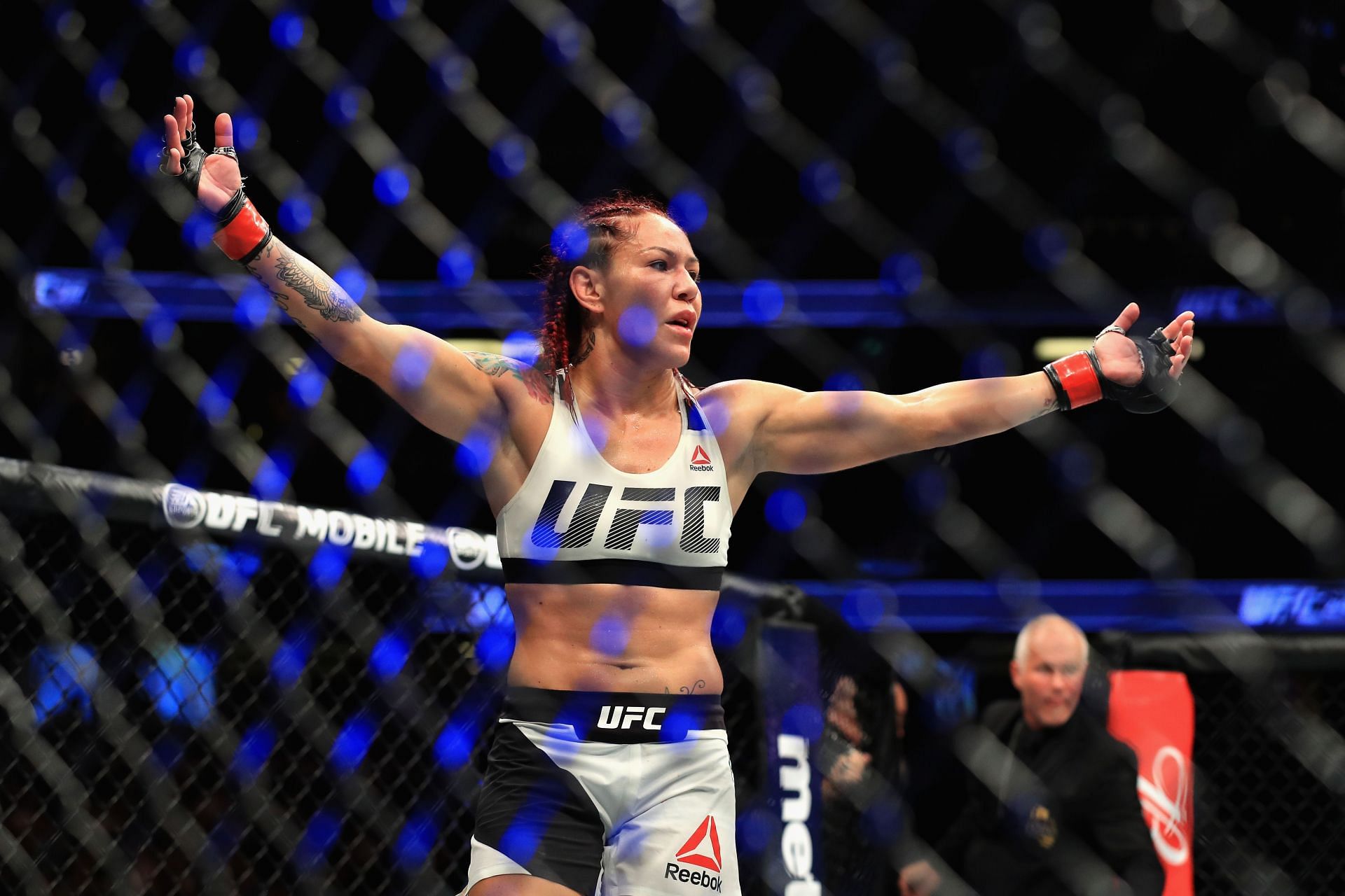 Cris Cyborg after her victory at UFC 214