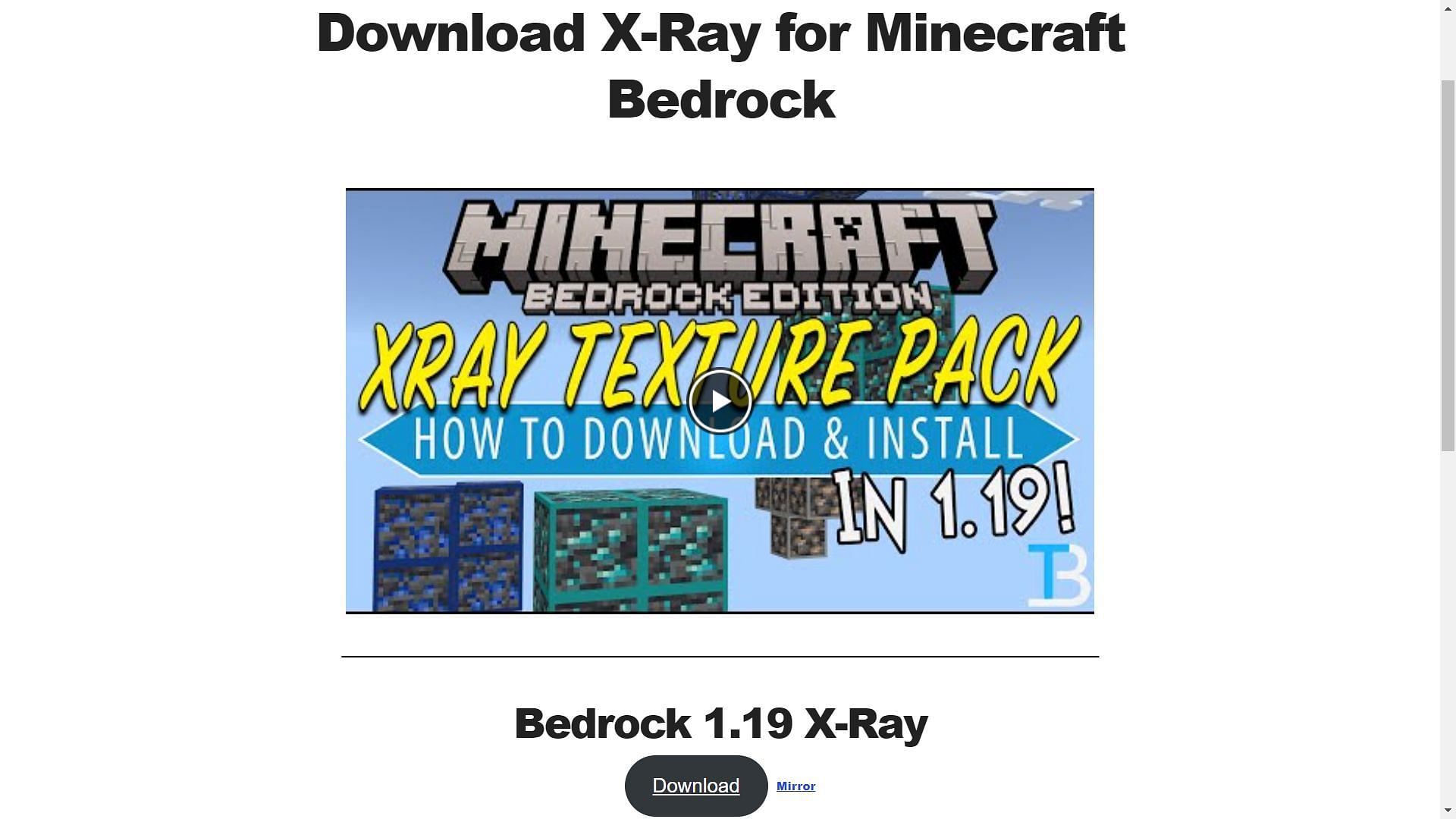 x ray bedrock edition download