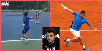 Stan Wawrinka reacts to 8-year-old Japanese kid's single-handed backhand