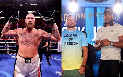 From left to right: Robert Helenius, Oleksandr Usyk, and Anthony Joshua