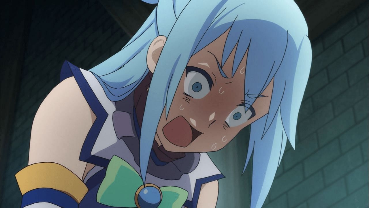 Aqua as seen in the KonoSuba anime (Image Credits: Natsume Akatsuki, Kurone Mishima/Shosetsuka ni Naro, Yen Press, KonoSuba)