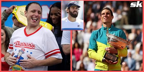 Reilly Opelka compares hotdog eating champion Joey Chestnut's win to Rafael Nadal's at Roland-Garros